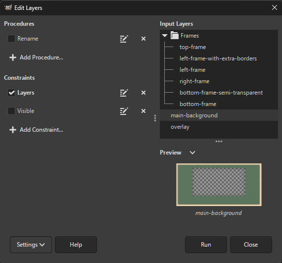 Dialog of Edit Layers