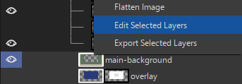 Menu Entry for Edit Selected Layers